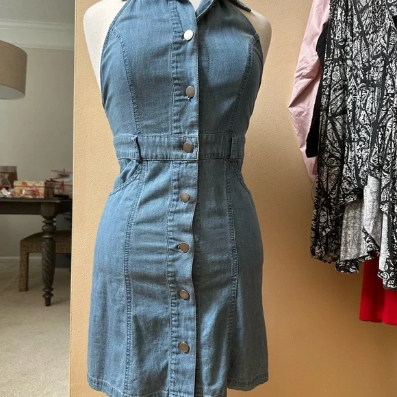 free people sami mini dress Free People Women's Sami Denim Mini Dress